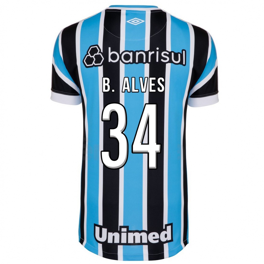 Kinder Fußball Bruno Alves #34 Blau Heimtrikot Trikot 2023/24 T-Shirt Luxemburg