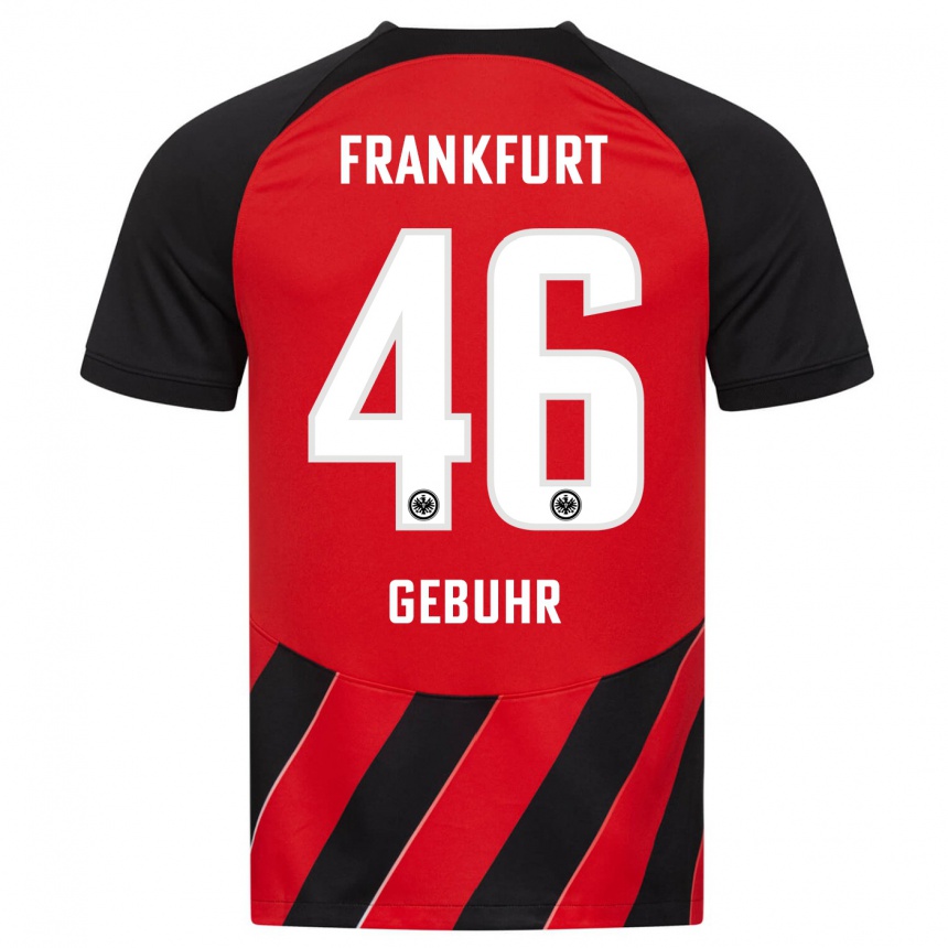 Kinder Fußball Dario Gebuhr #46 Rot Schwarz Heimtrikot Trikot 2023/24 T-Shirt Luxemburg