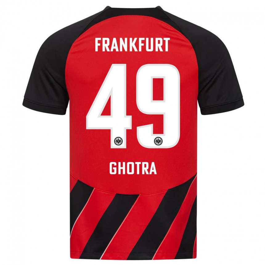 Kinder Fußball Harpreet Ghotra #49 Rot Schwarz Heimtrikot Trikot 2023/24 T-Shirt Luxemburg