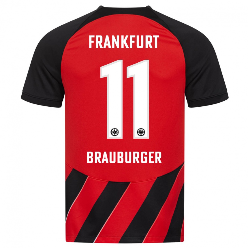 Kinder Fußball Maximilian Brauburger #11 Rot Schwarz Heimtrikot Trikot 2023/24 T-Shirt Luxemburg