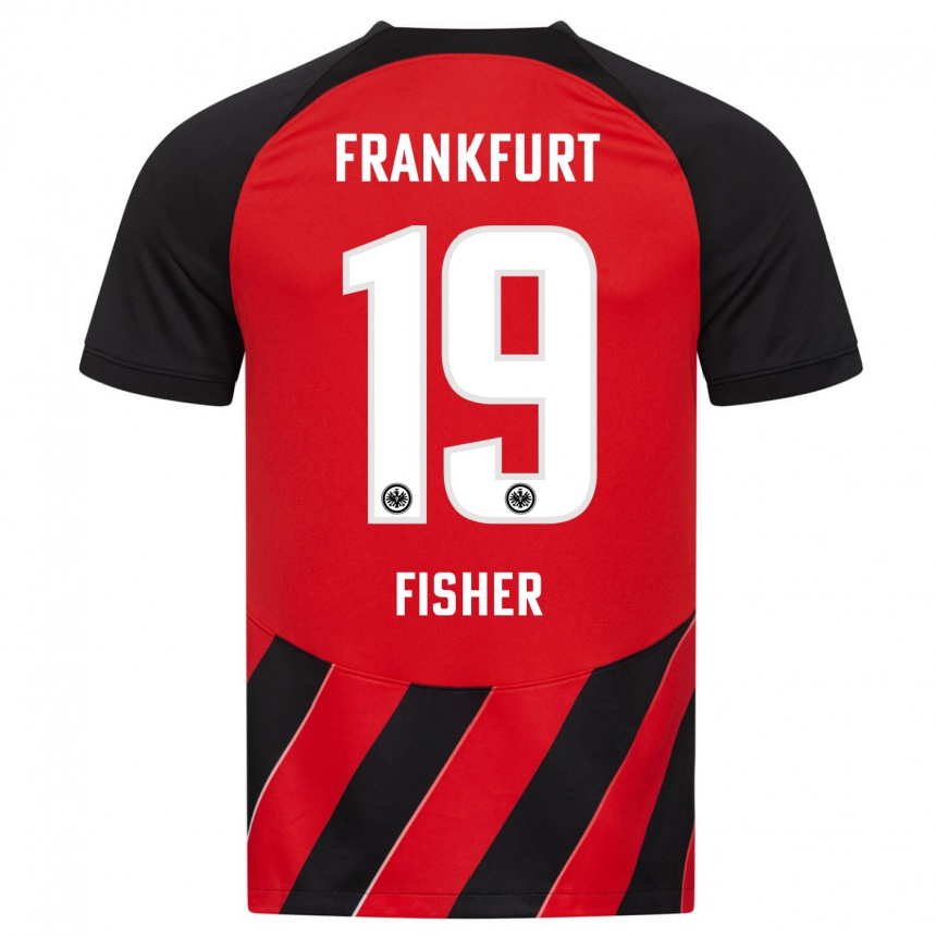 Kinder Fußball Ben-Luca Fisher #19 Rot Schwarz Heimtrikot Trikot 2023/24 T-Shirt Luxemburg