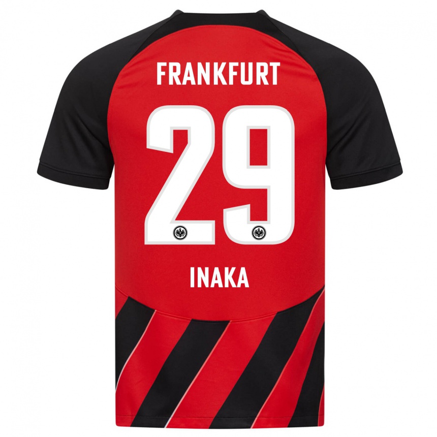 Kinder Fußball Arthur Inaka #29 Rot Schwarz Heimtrikot Trikot 2023/24 T-Shirt Luxemburg