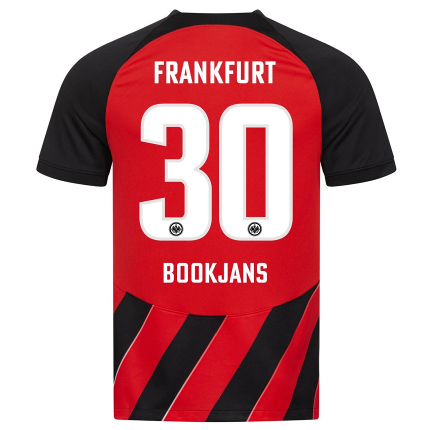 Kinder Fußball Jakob Bookjans #30 Rot Schwarz Heimtrikot Trikot 2023/24 T-Shirt Luxemburg