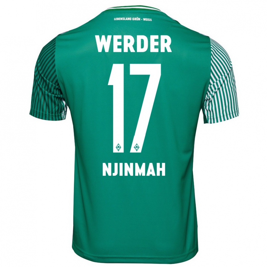 Kinder Fußball Justin Njinmah #17 Grün Heimtrikot Trikot 2023/24 T-Shirt Luxemburg