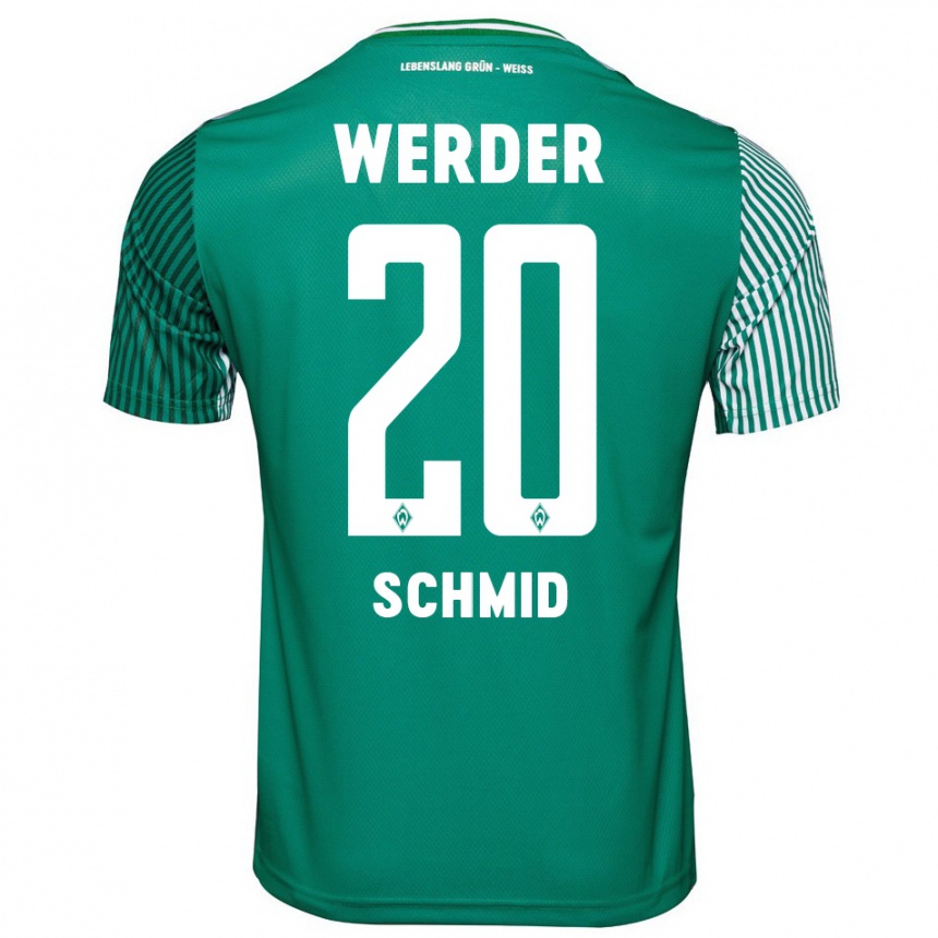 Kinder Fußball Romano Schmid #20 Grün Heimtrikot Trikot 2023/24 T-Shirt Luxemburg