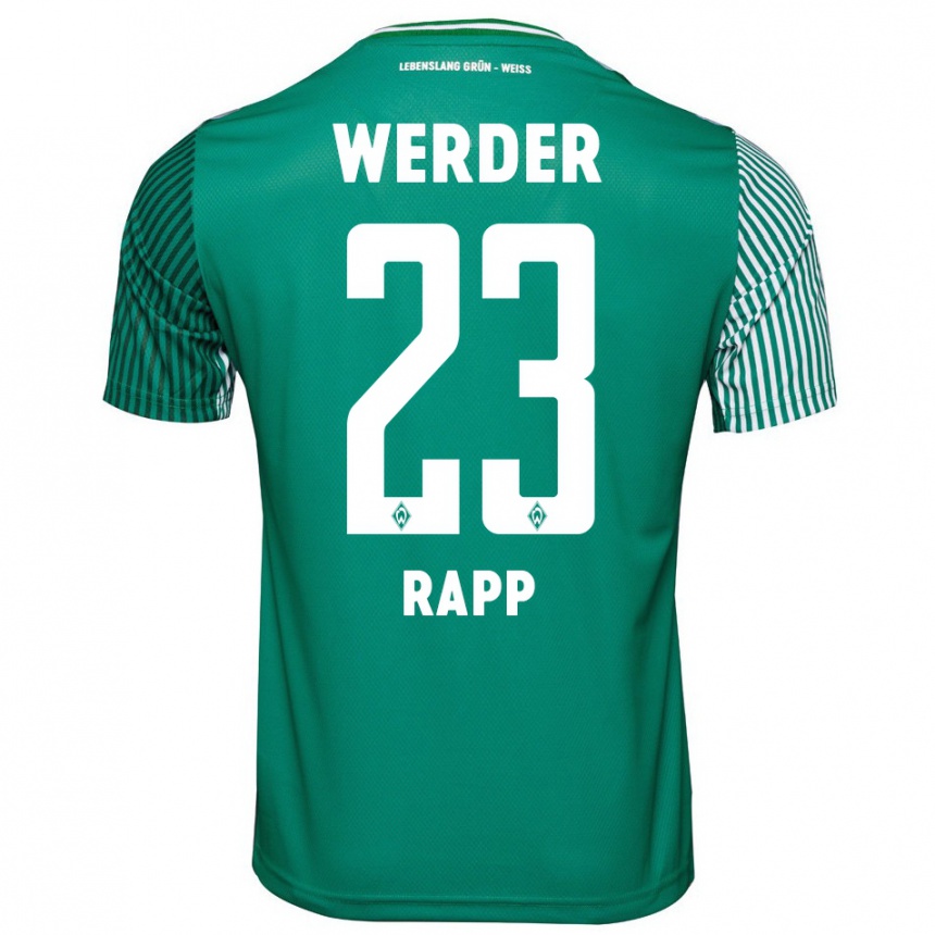 Kinder Fußball Nicolai Rapp #23 Grün Heimtrikot Trikot 2023/24 T-Shirt Luxemburg