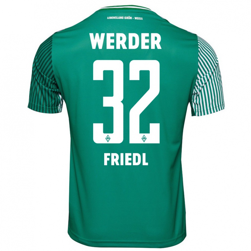 Kinder Fußball Marco Friedl #32 Grün Heimtrikot Trikot 2023/24 T-Shirt Luxemburg
