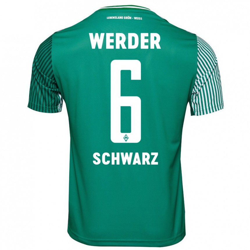 Kinder Fußball Ricardo-Felipe Schwarz #6 Grün Heimtrikot Trikot 2023/24 T-Shirt Luxemburg