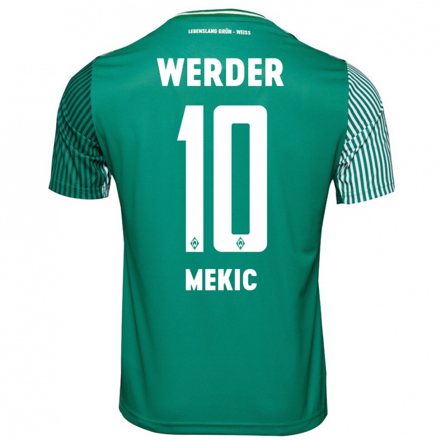 Kinder Fußball Elmin Mekic #10 Grün Heimtrikot Trikot 2023/24 T-Shirt Luxemburg