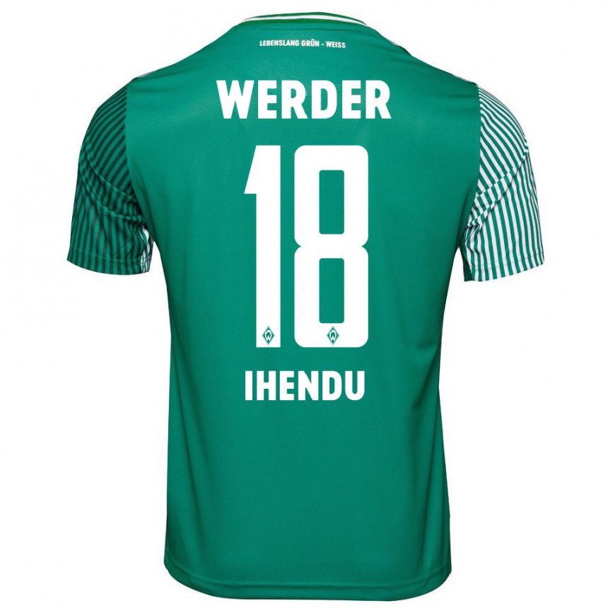 Kinder Fußball Daniel Ihendu #18 Grün Heimtrikot Trikot 2023/24 T-Shirt Luxemburg