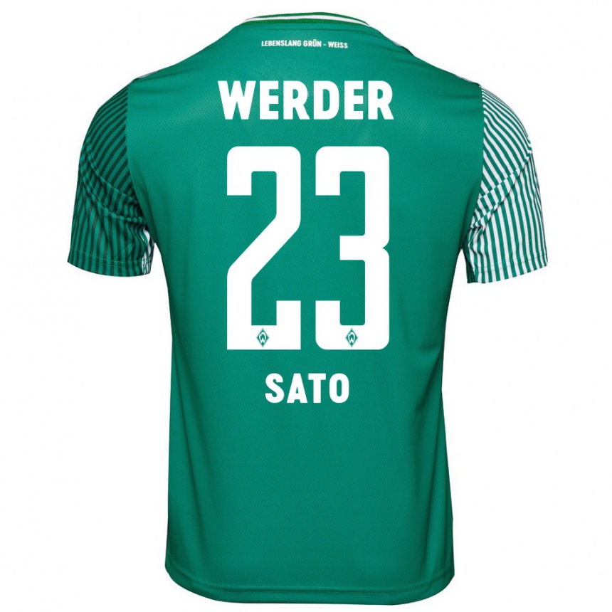 Kinder Fußball Kein Sato #23 Grün Heimtrikot Trikot 2023/24 T-Shirt Luxemburg