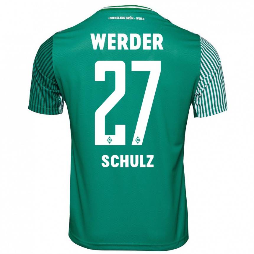 Kinder Fußball Ole Schulz #27 Grün Heimtrikot Trikot 2023/24 T-Shirt Luxemburg