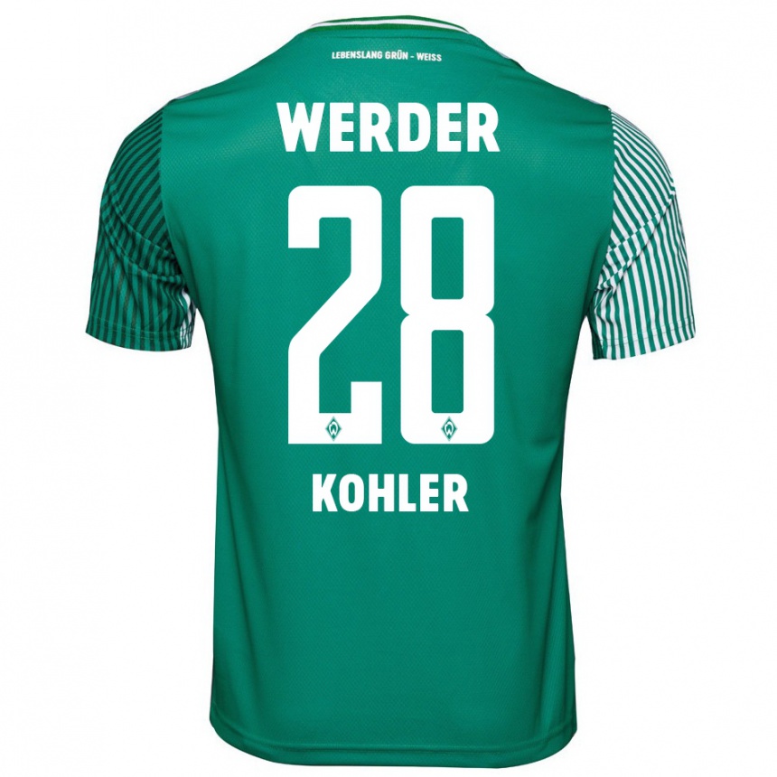 Kinder Fußball Ethan Kohler #28 Grün Heimtrikot Trikot 2023/24 T-Shirt Luxemburg