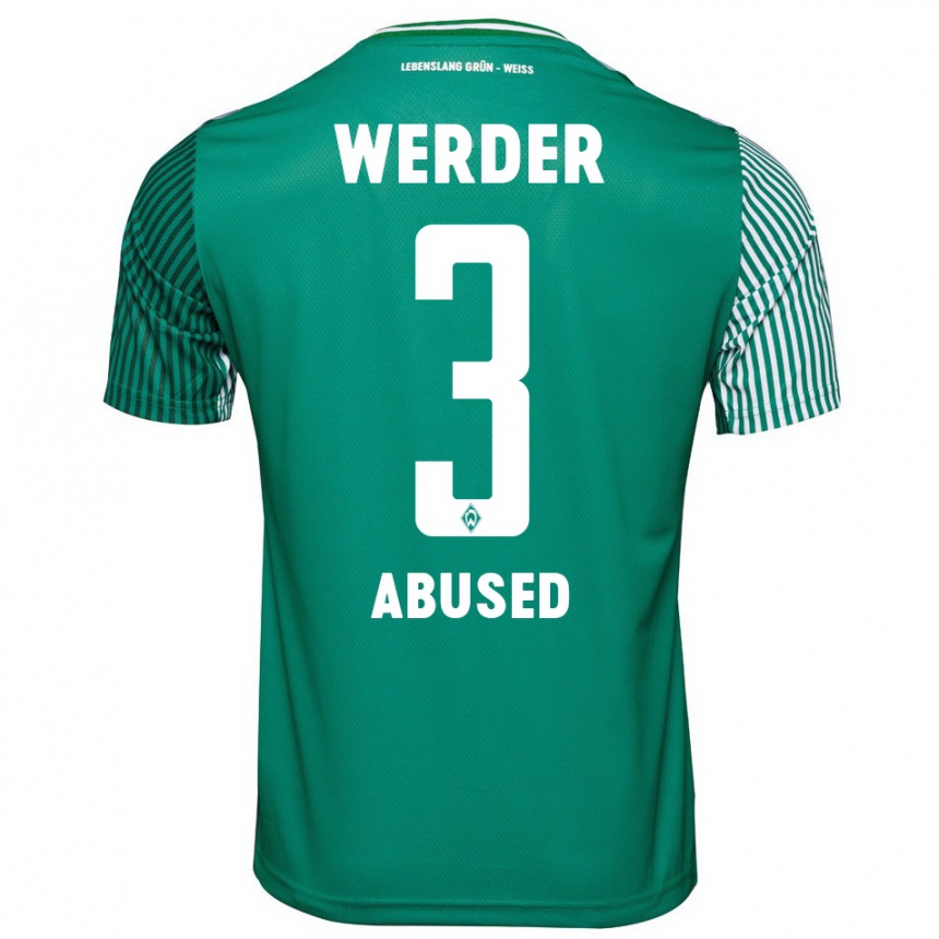 Kinder Fußball Dlges Abused #3 Grün Heimtrikot Trikot 2023/24 T-Shirt Luxemburg