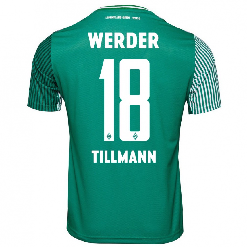 Kinder Fußball Felix Tillmann #18 Grün Heimtrikot Trikot 2023/24 T-Shirt Luxemburg