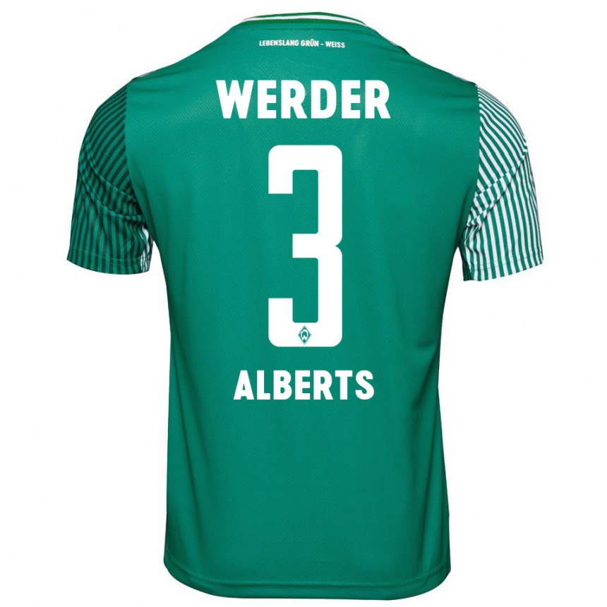 Kinder Fußball Christopher Alberts #3 Grün Heimtrikot Trikot 2023/24 T-Shirt Luxemburg