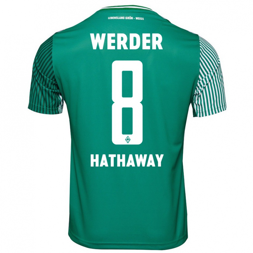 Kinder Fußball Max Hathaway #8 Grün Heimtrikot Trikot 2023/24 T-Shirt Luxemburg