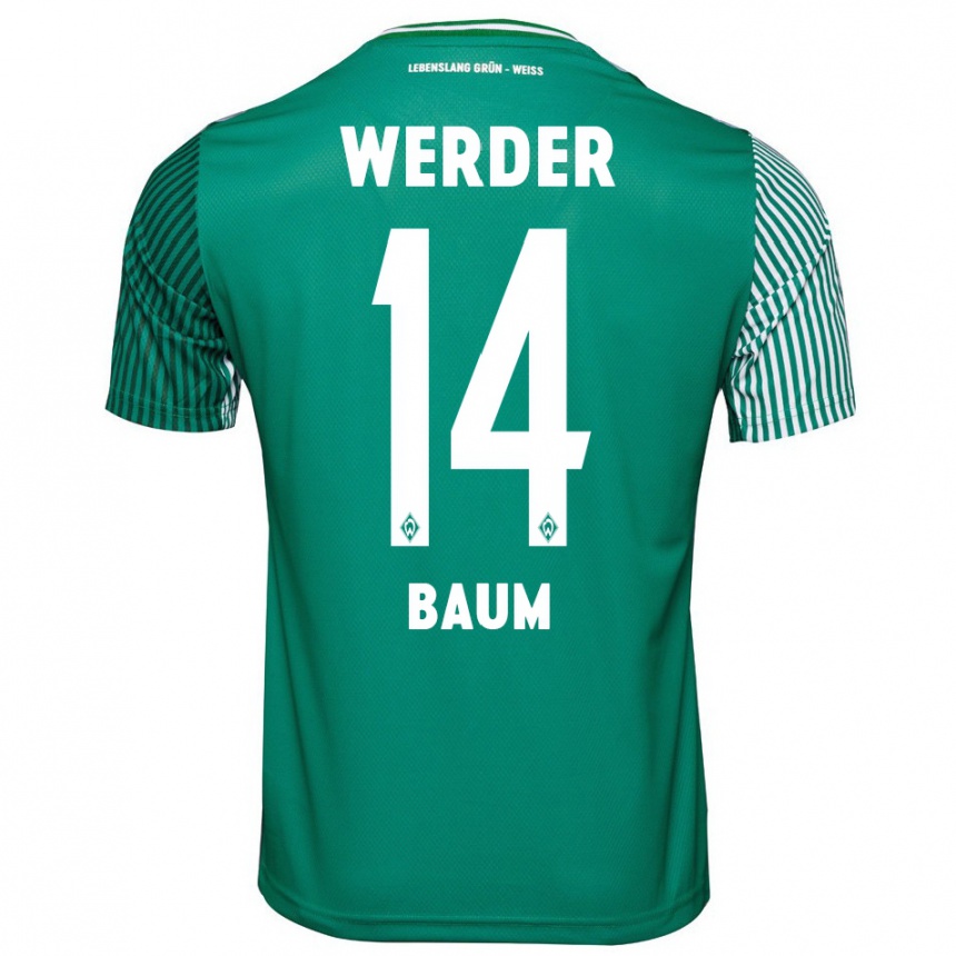 Kinder Fußball Lennart Baum #14 Grün Heimtrikot Trikot 2023/24 T-Shirt Luxemburg