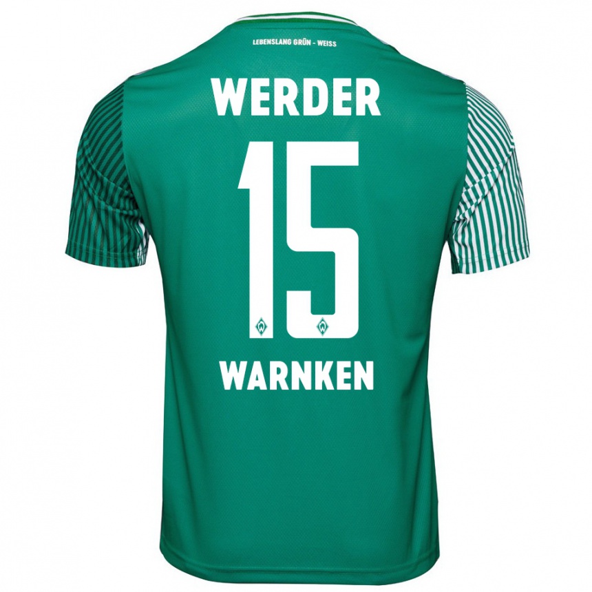 Kinder Fußball Jannes Warnken #15 Grün Heimtrikot Trikot 2023/24 T-Shirt Luxemburg