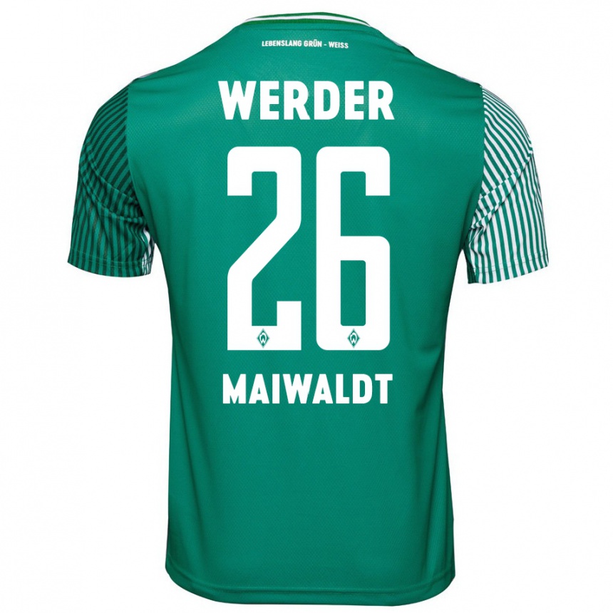 Kinder Fußball Julius Maiwaldt #26 Grün Heimtrikot Trikot 2023/24 T-Shirt Luxemburg