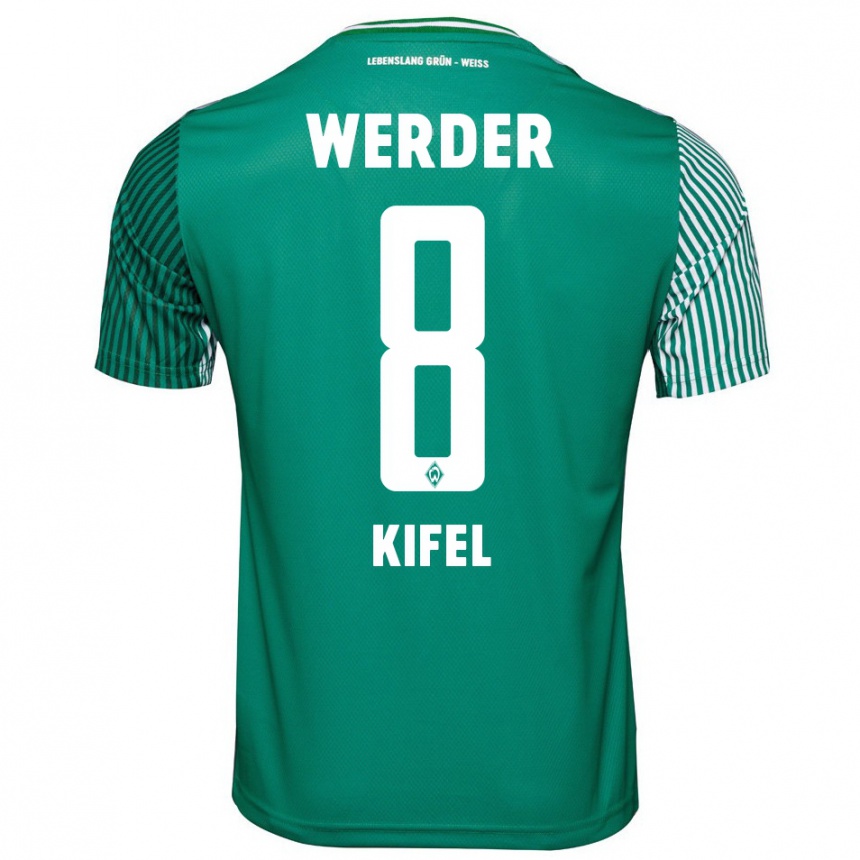 Kinder Fußball Denis Kifel #8 Grün Heimtrikot Trikot 2023/24 T-Shirt Luxemburg