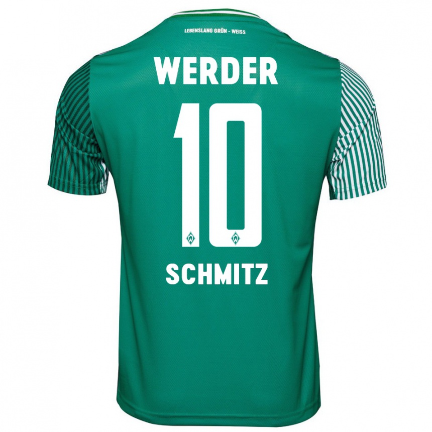 Kinder Fußball Maximilian Schmitz #10 Grün Heimtrikot Trikot 2023/24 T-Shirt Luxemburg