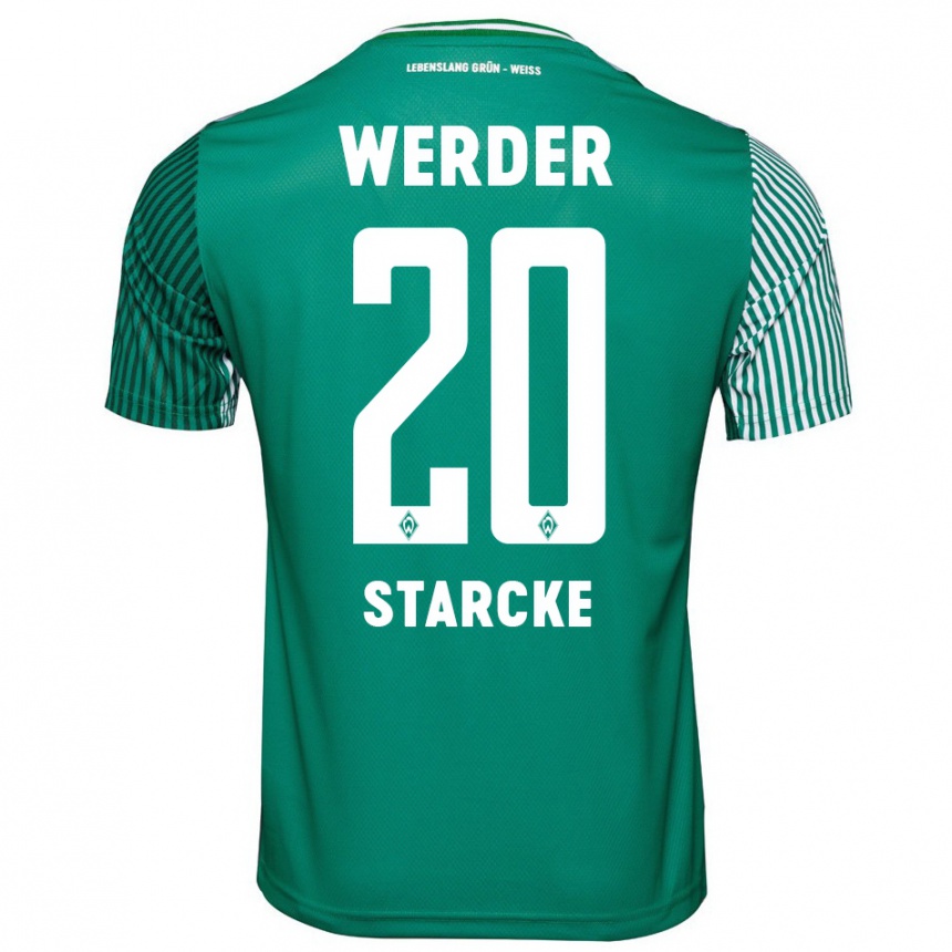 Kinder Fußball Bennet Starcke #20 Grün Heimtrikot Trikot 2023/24 T-Shirt Luxemburg