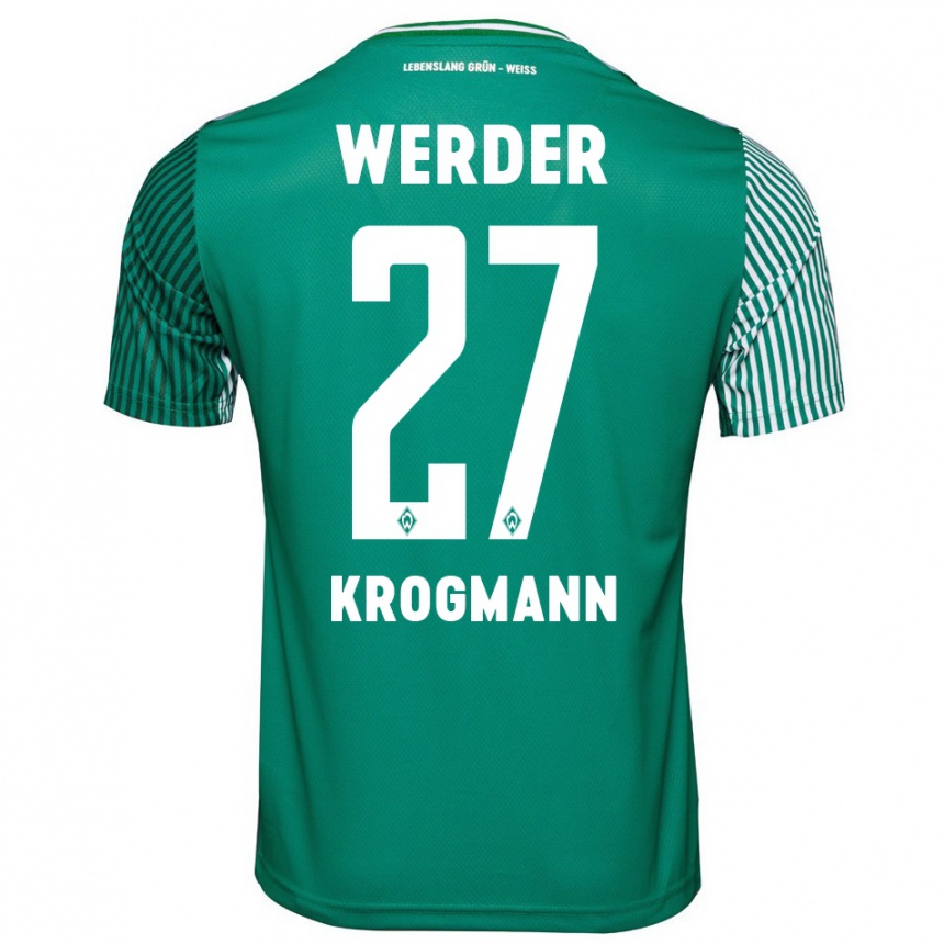 Kinder Fußball Avid Krogmann #27 Grün Heimtrikot Trikot 2023/24 T-Shirt Luxemburg
