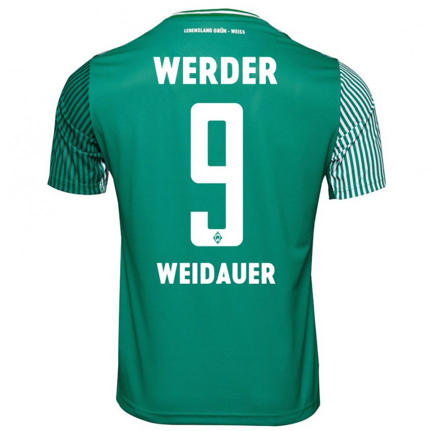 Kinder Fußball Sophie Weidauer #9 Grün Heimtrikot Trikot 2023/24 T-Shirt Luxemburg