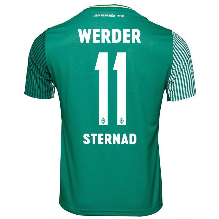 Kinder Fußball Maja Sternad #11 Grün Heimtrikot Trikot 2023/24 T-Shirt Luxemburg