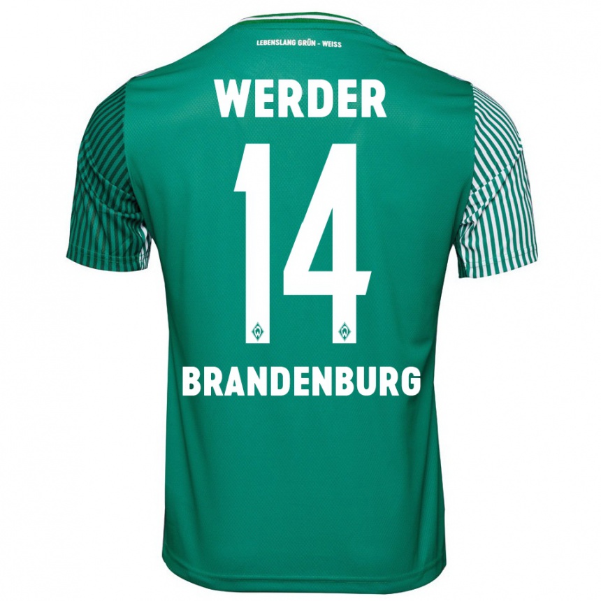 Kinder Fußball Michaela Brandenburg #14 Grün Heimtrikot Trikot 2023/24 T-Shirt Luxemburg