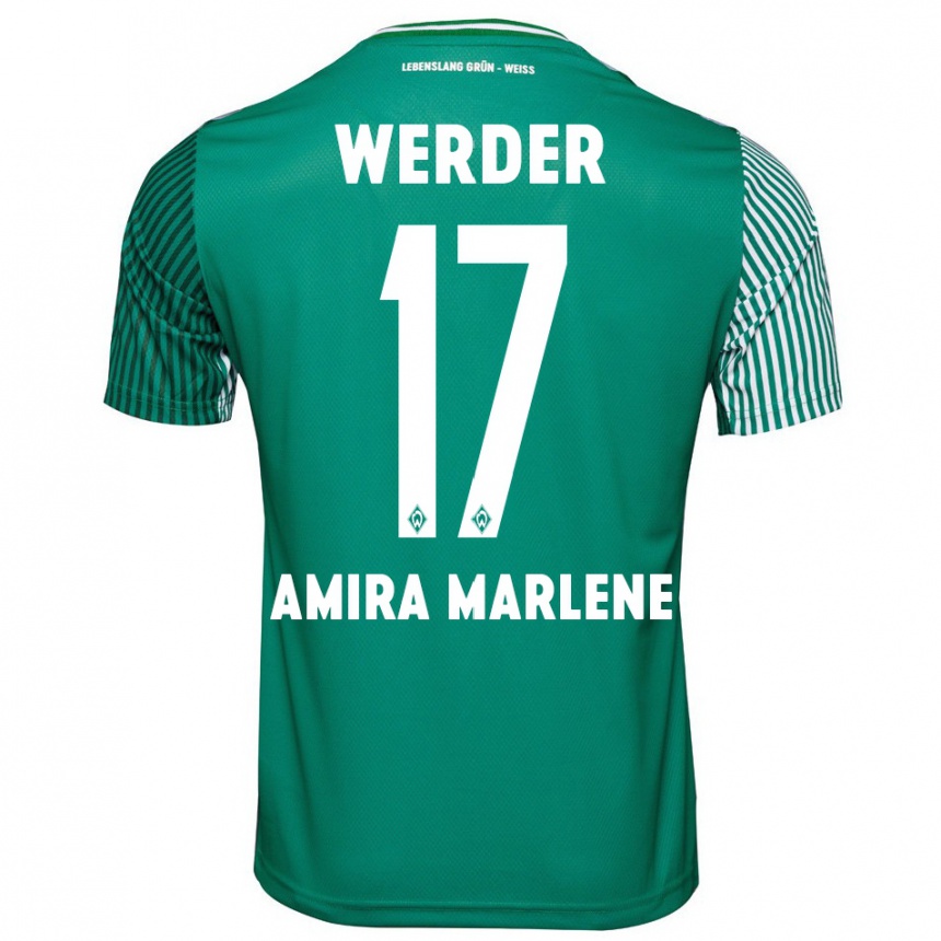 Kinder Fußball Amira Marlene Dahl #17 Grün Heimtrikot Trikot 2023/24 T-Shirt Luxemburg