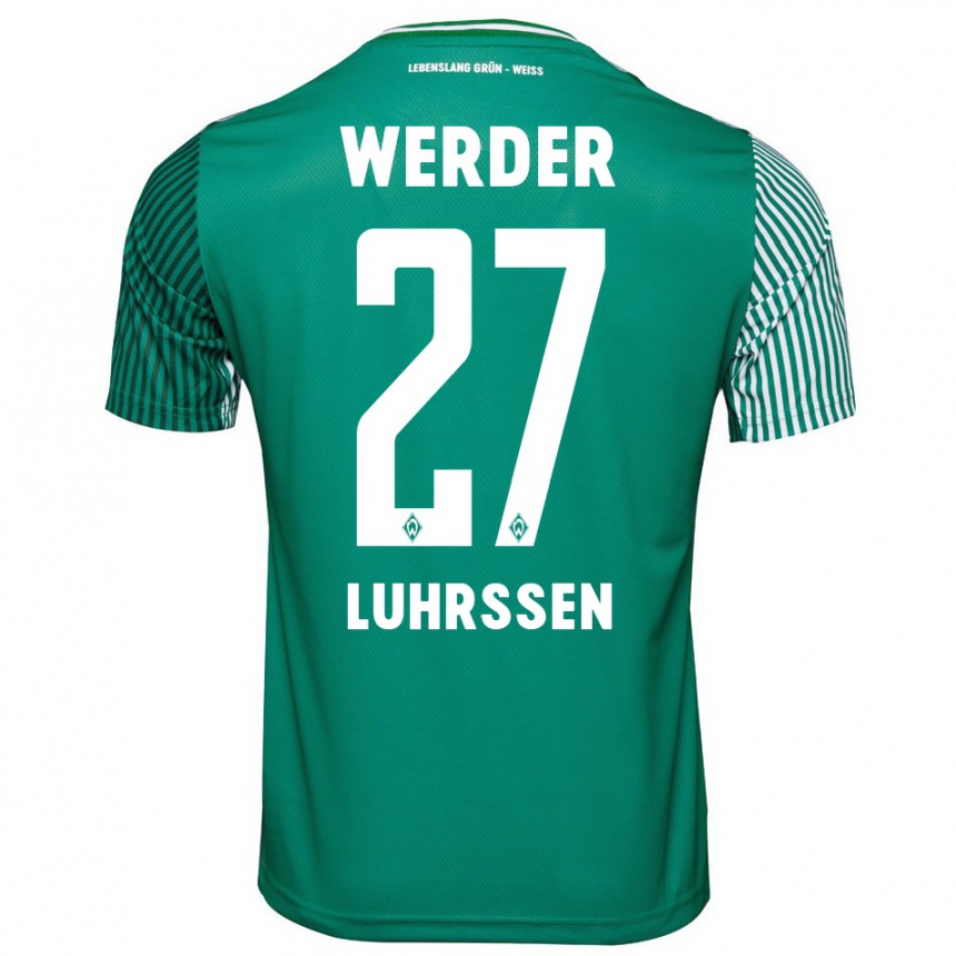 Kinder Fußball Nina Luhrssen #27 Grün Heimtrikot Trikot 2023/24 T-Shirt Luxemburg