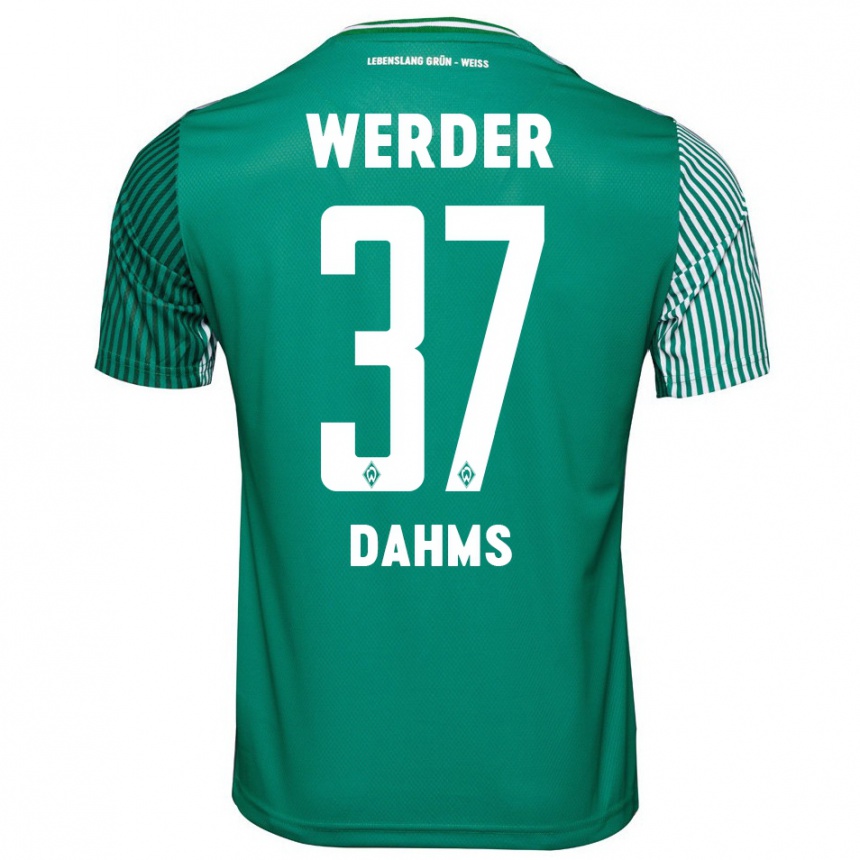 Kinder Fußball Lena Dahms #37 Grün Heimtrikot Trikot 2023/24 T-Shirt Luxemburg