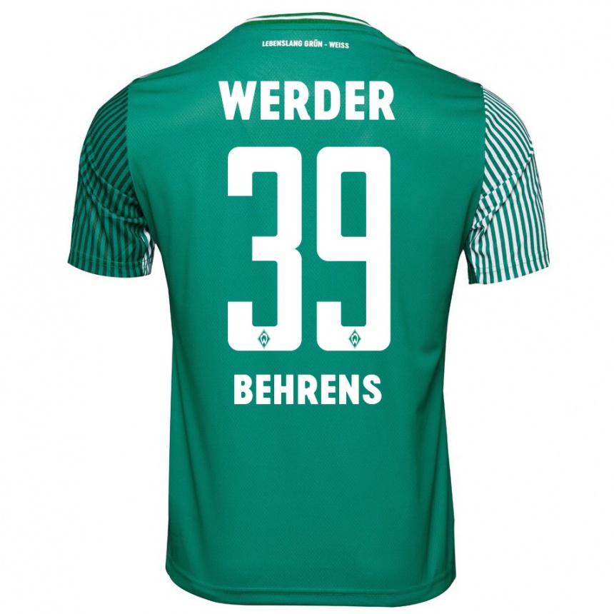 Kinder Fußball Jette Behrens #39 Grün Heimtrikot Trikot 2023/24 T-Shirt Luxemburg