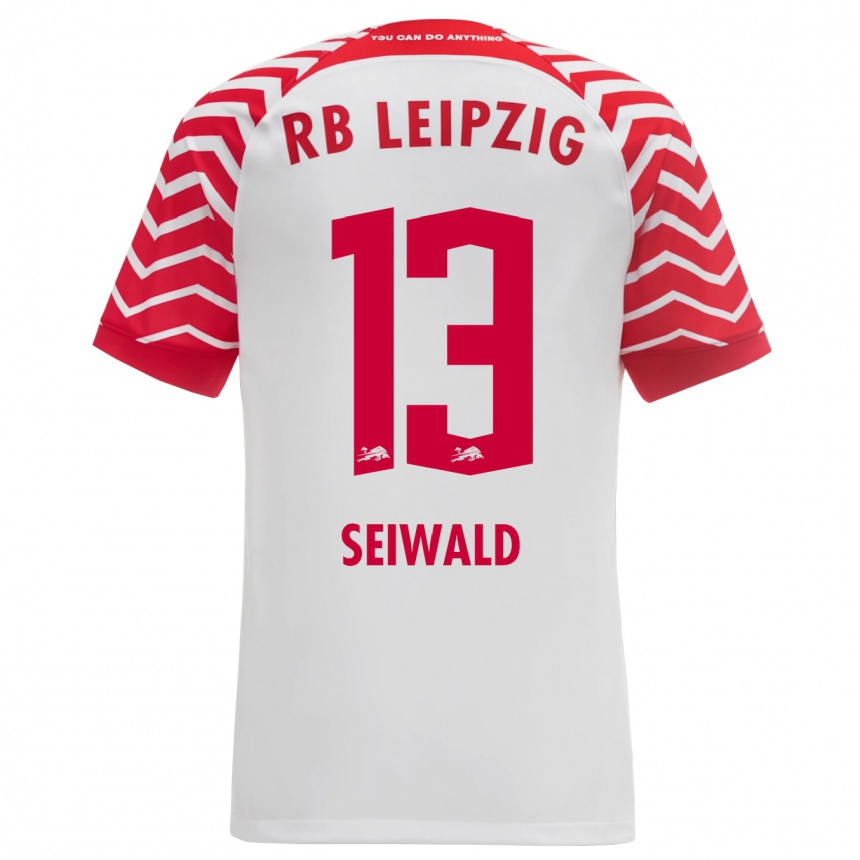 Kinder Fußball Nicolas Seiwald #13 Weiß Heimtrikot Trikot 2023/24 T-Shirt Luxemburg