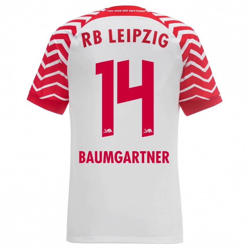 Kinder Fußball Christoph Baumgartner #14 Weiß Heimtrikot Trikot 2023/24 T-Shirt Luxemburg