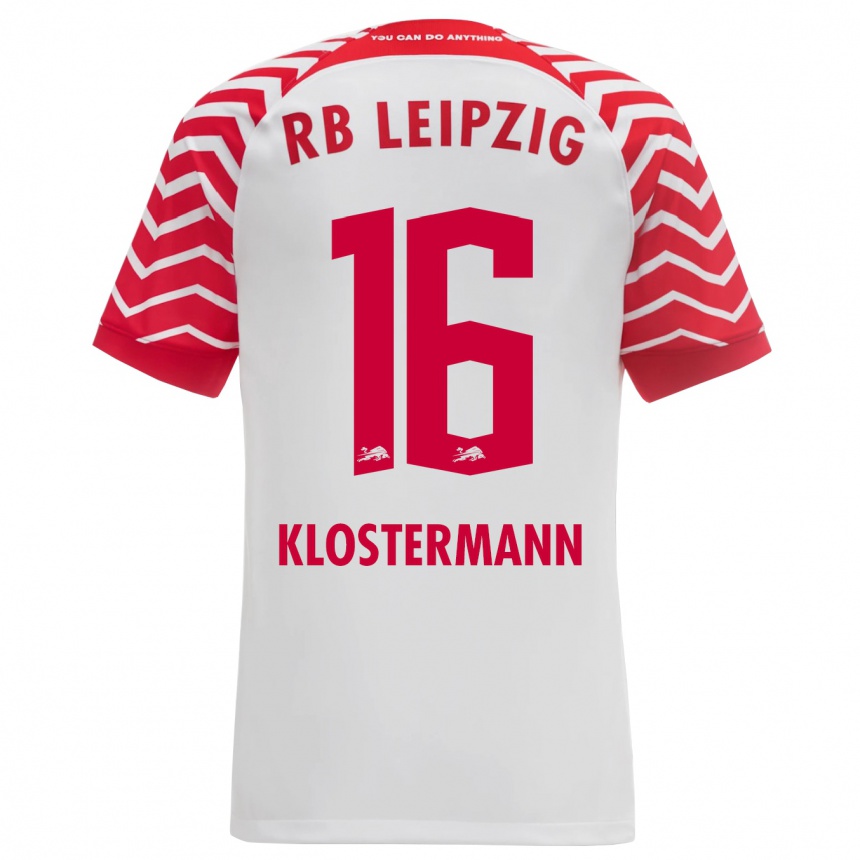 Kinder Fußball Lukas Klostermann #16 Weiß Heimtrikot Trikot 2023/24 T-Shirt Luxemburg