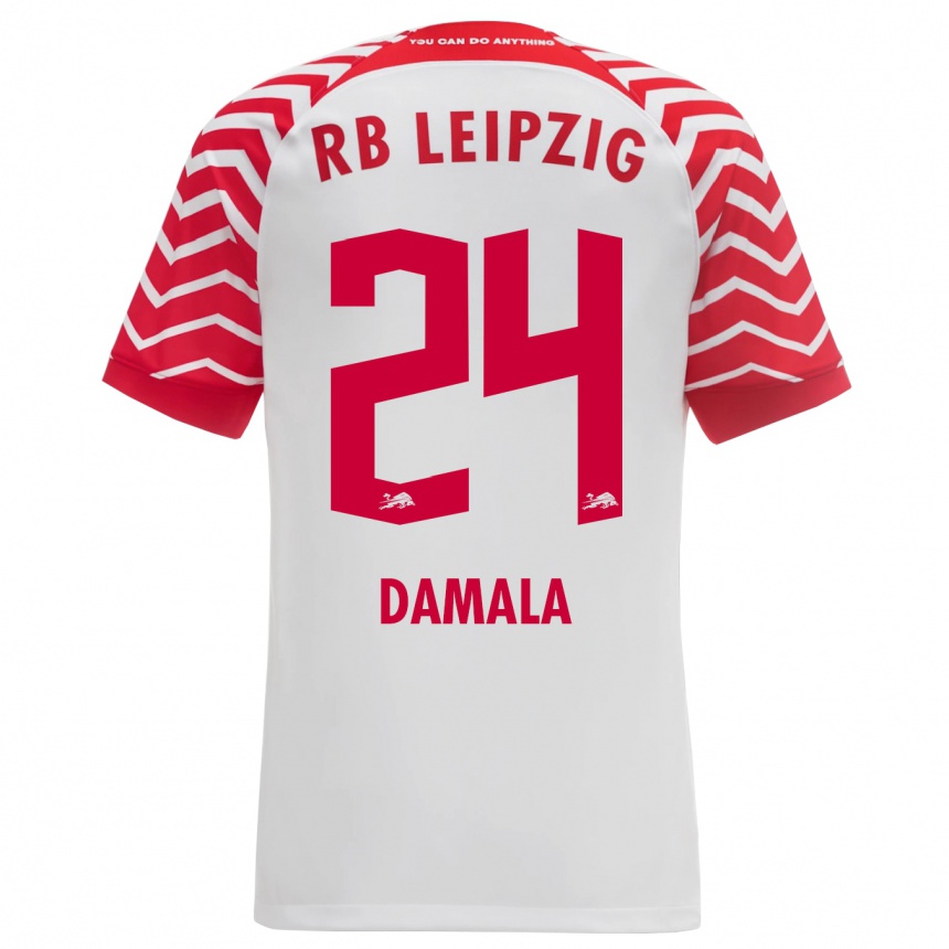 Kinder Fußball Bilal Damala #24 Weiß Heimtrikot Trikot 2023/24 T-Shirt Luxemburg