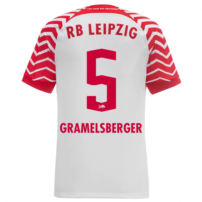 Kinder Fußball Lennert Gramelsberger #5 Weiß Heimtrikot Trikot 2023/24 T-Shirt Luxemburg