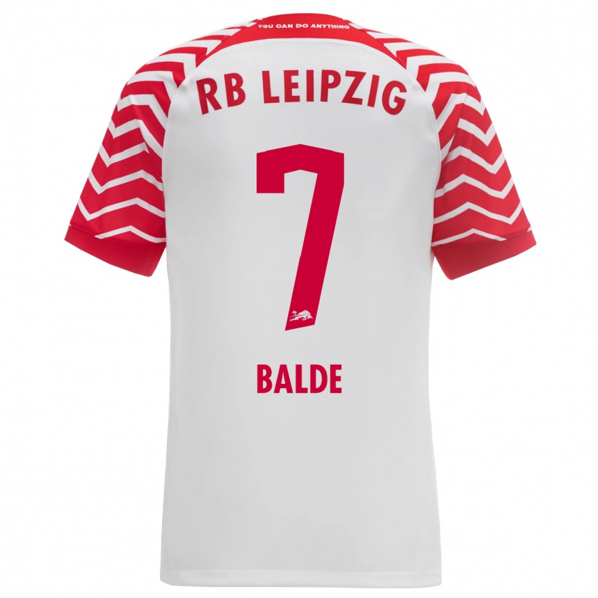 Kinder Fußball Mamadu Baldé #7 Weiß Heimtrikot Trikot 2023/24 T-Shirt Luxemburg
