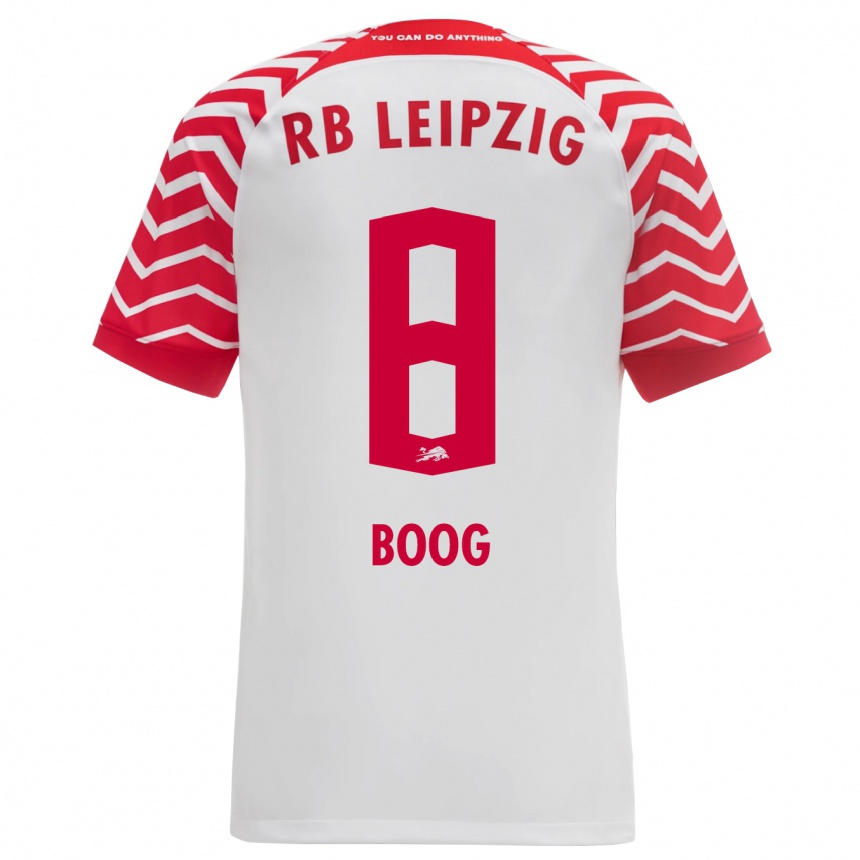 Kinder Fußball Miguel Boog #8 Weiß Heimtrikot Trikot 2023/24 T-Shirt Luxemburg