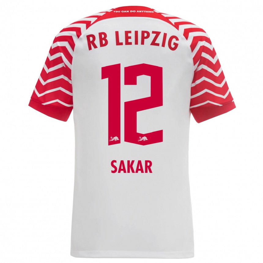 Kinder Fußball Faik Sakar #12 Weiß Heimtrikot Trikot 2023/24 T-Shirt Luxemburg