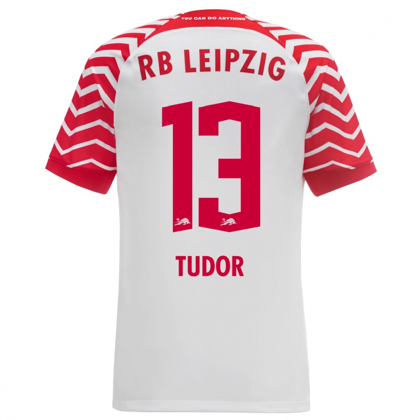 Kinder Fußball Aaron Tudor #13 Weiß Heimtrikot Trikot 2023/24 T-Shirt Luxemburg