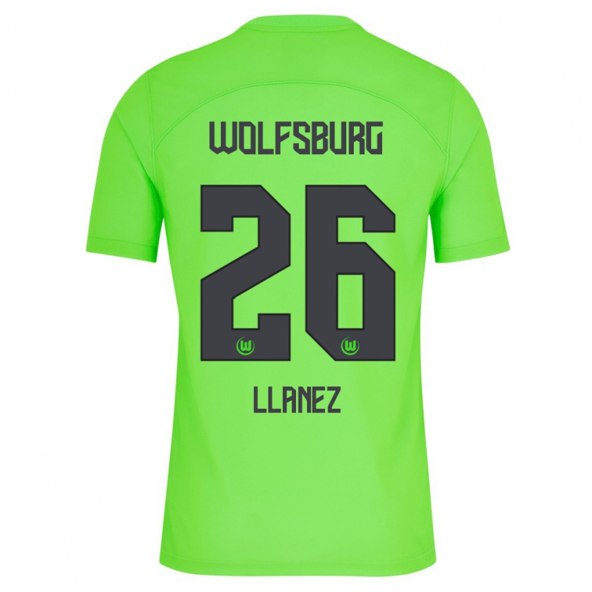 Kinder Fußball Ulysses Llanez #26 Grün Heimtrikot Trikot 2023/24 T-Shirt Luxemburg