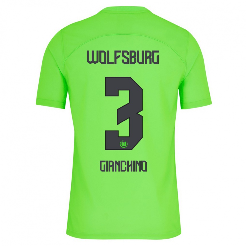 Kinder Fußball Michele Gianchino #3 Grün Heimtrikot Trikot 2023/24 T-Shirt Luxemburg