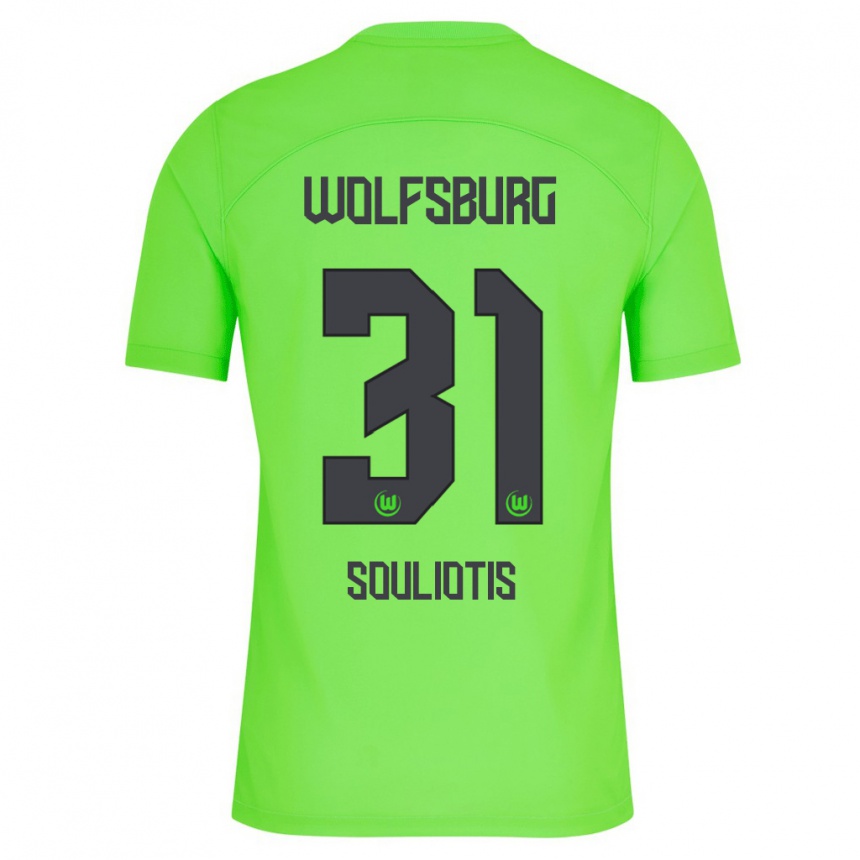 Kinder Fußball Spyridon Souliotis #31 Grün Heimtrikot Trikot 2023/24 T-Shirt Luxemburg