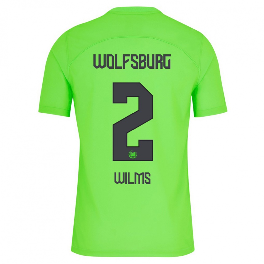 Kinder Fußball Lynn Wilms #2 Grün Heimtrikot Trikot 2023/24 T-Shirt Luxemburg