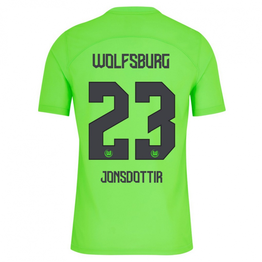 Kinder Fußball Sveindís Jane Jónsdóttir #23 Grün Heimtrikot Trikot 2023/24 T-Shirt Luxemburg