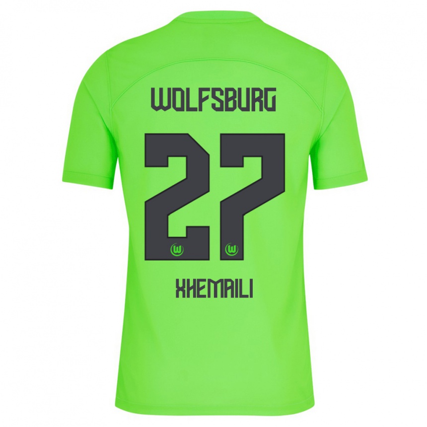 Kinder Fußball Riola Xhemaili #27 Grün Heimtrikot Trikot 2023/24 T-Shirt Luxemburg